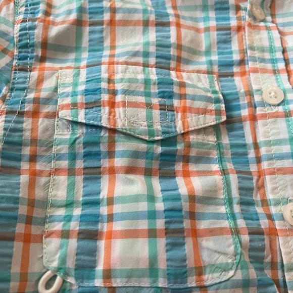 Boys button down orange & blue size small - Picture 3 of 4